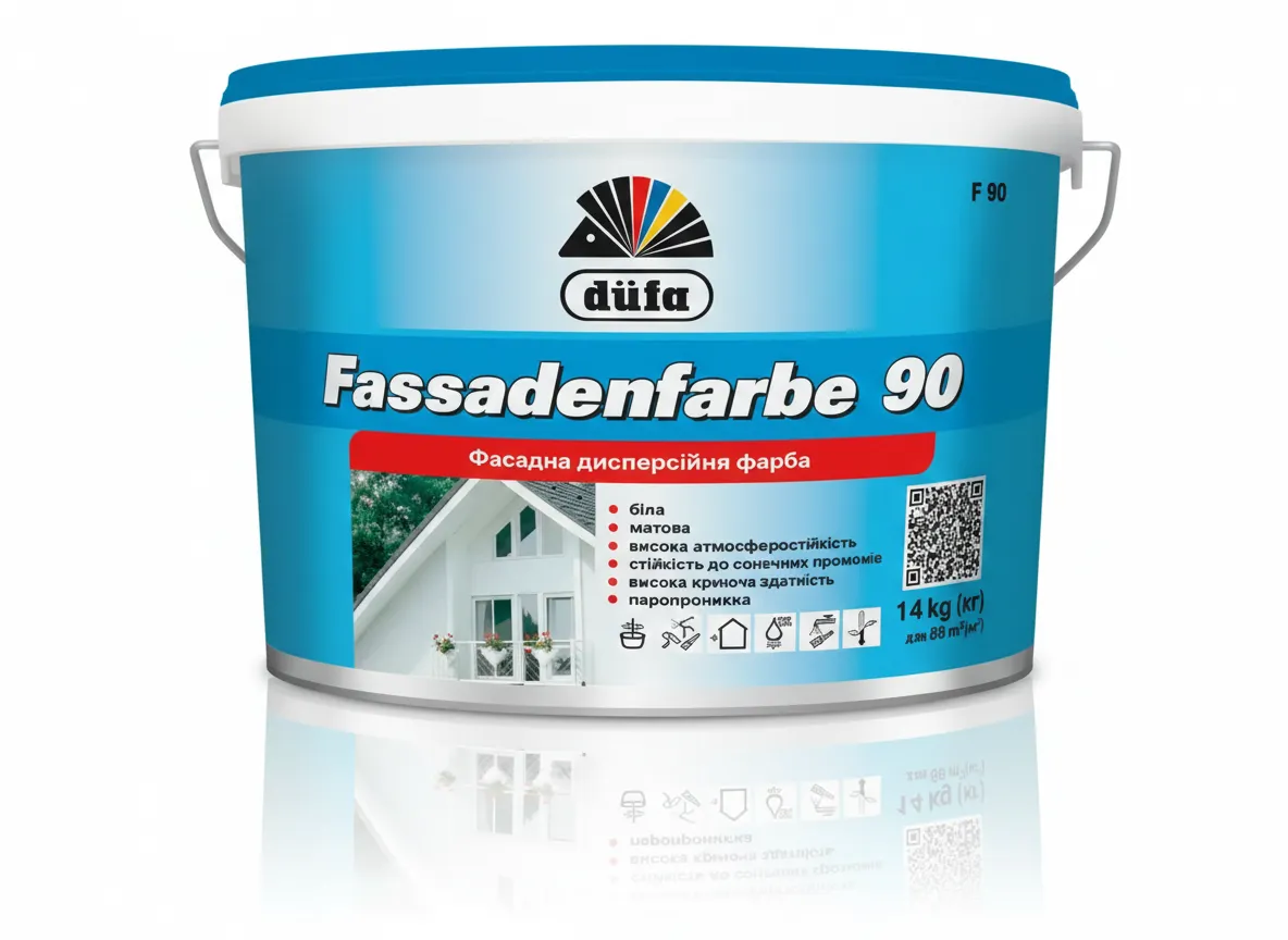 farba-fasadna-dufa-fassadenfarbe-f90 Фарба фасадна Dufa Fassadenfarbe F90, білий, матовий - Зображення 1